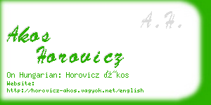 akos horovicz business card